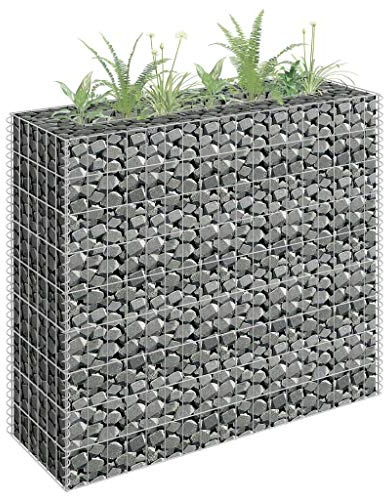 Tidyard Gabion Surélevé en Acier Galvanisé - Déco Jardin Stabilité et Durabilité - Dimensions 90x30x90cm