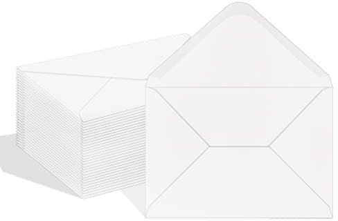 Ouzoustate A7 Envelopes 100 Pack White 5x7 V Flap Invitation Envelopes for 5x7 Photos,Cards, Birthday, Weddings, Graduations, Announcements, Baby Shower 5.28 x 7.13(white)