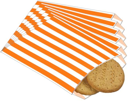 POPOYU 100Stück Butterbrottüten Klein Candybar Tüten Schwarz,13x18cm Mini Papiertüten Kraft Papier Plätzchentüten für Weihnachten Halloween Bonbon Tüten,Süßigkeiten Tüten GeschenktütenVerpackungstüten
