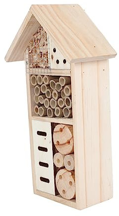 Abaodam 1stück Holz-insektenhaus Für Bienen Dekoratives Garten-nistplatz Natürliches Material Sicherer Lebensraum Für Nützlinge Für Terrasse Und Garten