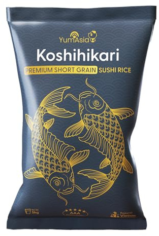 Yum Asia Koshihikari Weißer Kurzkorn-Sushi-Reis 5kg