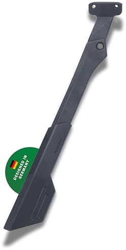 CONTEC Hinterbauständer Ox Back, aus Aluminium mit Kunststofffuß, höhenverstellbar, 25 kg, inkl. Innensechskant, Federring und M6 Schrauben, 1 Stück, schwarz