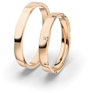 Kolibri Rings Eheringe Gold 333 7 Diamanten Verlobungsringe Trauringe Set Paarpreis - Gratis Gravur und Etui