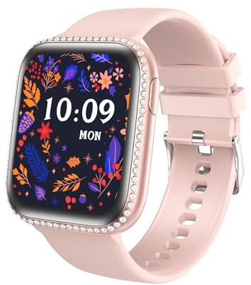 AIYAAIYA Smartwatch Donna, 1.75 AMOLED Orologio Fitness con Chiamate, 130+ Sportive Smart Watch con Cronometro/Contapassi, IP68 Impermeabile Fitness Tracker per IOS/Android (Rosa Banda)