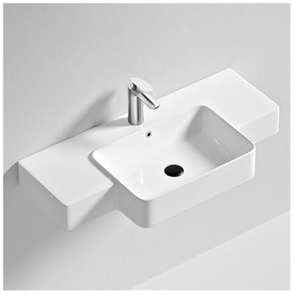 Xumh2024-3 Lavabo Salle de Bain Lavabo Mural, Petit lavabo de Salle de Bains, Balcon extérieur, lavabo en céramique avec Accessoires Vasque à Poser