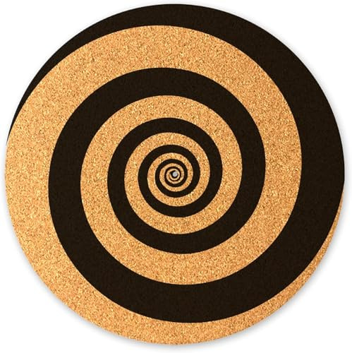 Next Ferry Slipmat - Kork Spirale - Kork Plattenspieler Matte 30 cm (12 Zoll) - DJ Plattentellerauflage 2,5 mm für Plattenspieler & Turntables - bedruckt in Deutschland