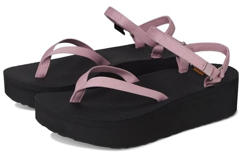Teva Sandalias planas para mujer Slim Sport, Lilas/Negro, 38 EU
