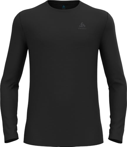 Odlo herr Merino 160 Baselayer Crew långärmad löpkläder långärmad tröja svart