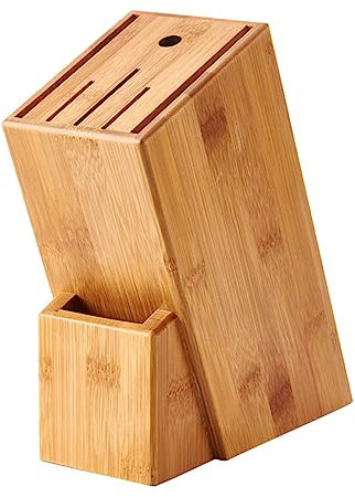 Alipis blocco di legno portacoltelli scaffale organizer a forbice porta gadget da cucina ceppo universale per espositore per posate porta cremagliera di bambù Titolare