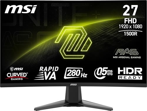 MSI Monitor Curvo para Gamer 27mag 276CXF 0.5ms 280Hz Full HD Rapid VA HDMI DP mag 276CXF