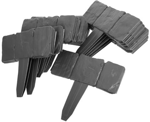 POPETPOP 20pièces Bordure De Jardin Imitation Pierre Flexible Clôture Plastique Décorative Modulaire Installation Rapide pour Pelouse Jardin Potager Extérieur