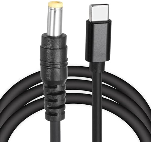QUARKZMAN Cavo Ricarica Veloce USB C a DC PD Power 5.5mm x 2.5mm Nero | Ingresso Tipo C 3A Adattatore Jack Convertitore, 65W/12V, per Router Fotocamera TV Box, Cavo Alimentazione DC