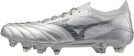 Mizuno Morelia Neo IV Soft Ground - Scarpe da rugby da uomo per adulti, Galaxy Silver C Grigio, 44.5 EU