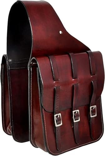 EQUIEMPRESS Western Satteltasche aus Leder für Pferde | Reitspaß, Wanderritt, geeignet für Reiten und Fassrennen | Satteltasche mit verstellbarem Riemen, Größe: 10x10x3 AZ-16