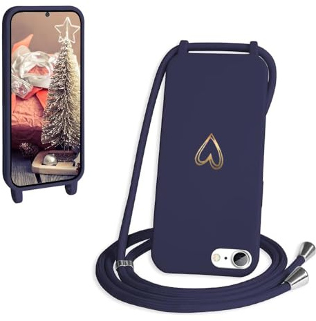 CaseLover Handyband kompatibel mit iPhone 16e/17e Hülle mit Band, Navy Blau