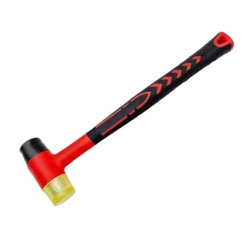 LUYSGBXR Martillo Herramienta Manual for Bricolaje Martillo de Goma Mazo Blando versátil Martillo de Goma de Doble Cara(Red)