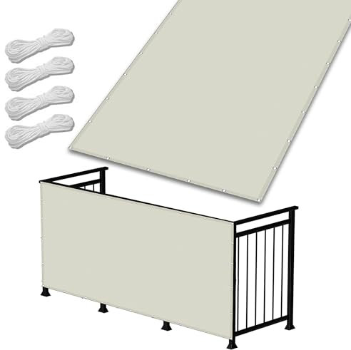 Tenda a Vela Ombreggiante Impermeabile 80 x 500 cm Protezione Raggi UV e Impermeabile Vela Parasole Ombreggiante Antivento con Fune e Occhiellato per Patio Balcone Prato, bianco