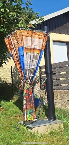 Sichtschutz & Duschkabiene für Solardusche Gartendusche Außendusche Natur V2A