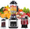 3-EN-1 Blender Mixeur, 9500W Blender Chauffant Multifonctionnel, 3/1.5/0.5L Mixeur, Blender Smoothie Fruits, Nettoyage Automatique, pour à la Transformation des Aliments