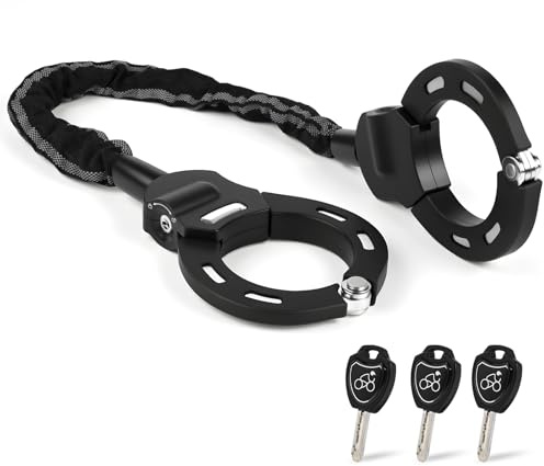 Antivol Menottes Trottinette Électrique, Cadenas Vélo avec Clés, 92 cm, Antivol Haute Sécurité, pour Trottinette Vélo VAE Moto, Bandes Réfléchissantes & Protection Silicone