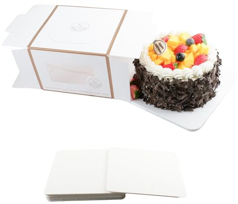 duisoad 10 Stück Tortenbox Pappe Kuchen Transportbox Weiße Tortenkarton mit Fenster für Geburtstage, Hochzeiten, Festivals, Kuchen, Muffins, Desserts