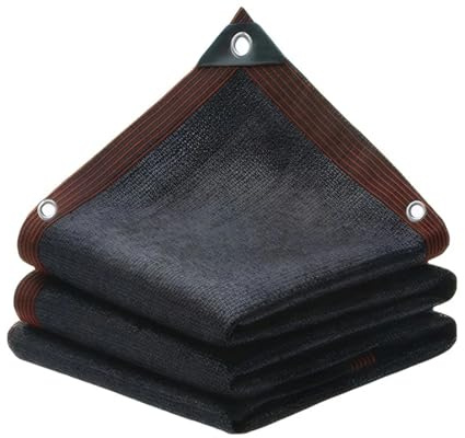 NJIEzhao Black Shade Cloth with Grommets Garden Sunblock Shade Cloth Sunblock Shade Mesh Tarp for Pergola Greenhouse Plants Growing Car Side Awning(2Mx2M)