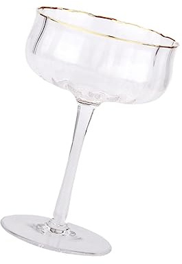 UKCOCO Bicchiere Da Cocktail Dorato in Vetro 260 Ml, Calice Da Martini Versatile Per Feste e Matrimoni, Coppa Da Cocktail Elegante Multiuso Per Vino e Whisky