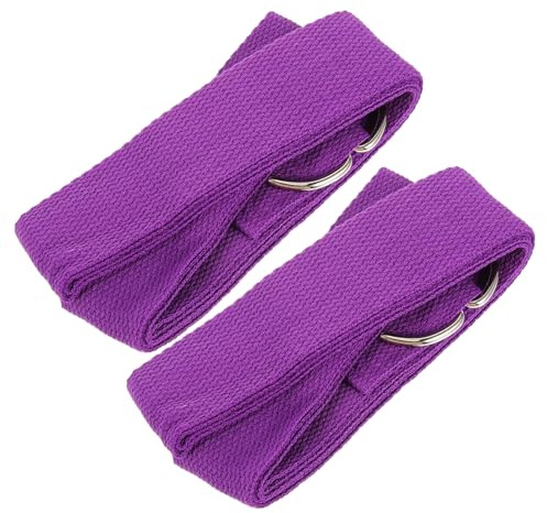 Luxshiny Bandes De Yoga Inélastiques 2 Pièces Longues 183 Cm En Matériau Solide Violet Sangle Extensible Pour Exercices D'étirement Pilates Gym Usage Quotidien