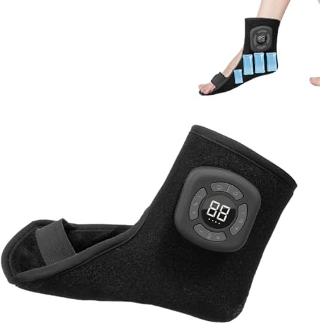 WRQIOO Kabelloses Fußmassagegerät Luftkompression Massage, Fußmassagegerät mit 1200mAh Akku, 3 Heizstufen, 3 Vibrationsmodi, 5 Intensitätsstufen, für Knöchel,Ferse,Sohle,Fußrücken(1 Stück)