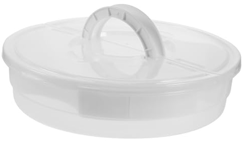 Toyvian Caja De Almacenamiento Redonda Para Pizza y Tartas Asa Caja Portátil Para Postres y Tartas Hecha De Material Plástico Transparente Para Llevar Comida Eventos o Fiestas