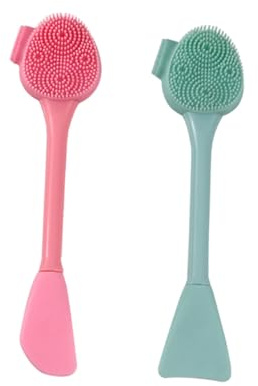 HONITANO Brosse de Nettoyage Visage 2pcs pour Nettoyage et Massage en Silicone Imperméable, pour Soins en Extérieur ou Institut de Beauté