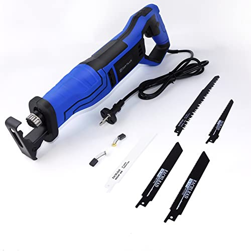Säbelsäge, 900W Elektrisch Hand-Säbelsäge, Reciprosäge mit 28mm Hublänge, Variable Geschwindigkeit, 5 Sägeblätter für Schneiden von Holz, Kunststoff und Weichmetall Werkzeugloser Sägeblattwechsel