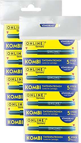 2 x 4er Pack 17026 - Kombipatronen, blau | Für alle gängigen Füllfederhalter