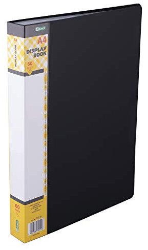 D.RECT Sichtbuch PP A4 | 60 Hüllen | Sichtmappe | Solid | Präsentationsordner | Angebotsmappen |Schwarz