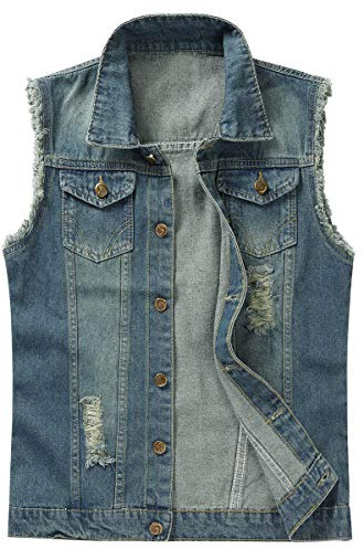 Män jeans denim väst mode jeans casual män fritid väst