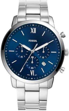 Fossil Montre Neutra pour homme, mouvement chronographe à quartz avec bracelet en acier inoxydable