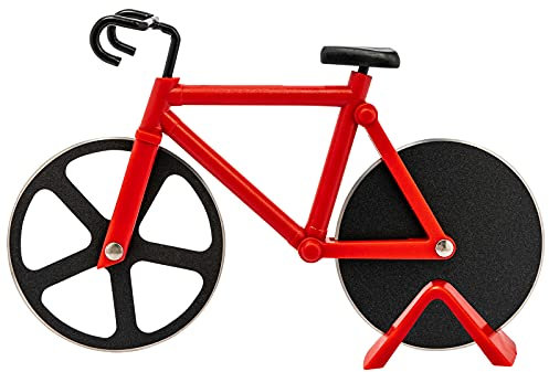 Westmark Pizzaschneider, In Fahrrad-Optik, Mit Ständer, Rostfreier Edelstahl/Kunststoff, Fuentez, Schwarz/Rot, 13292260