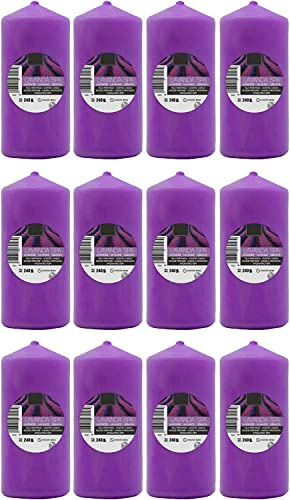 Velas Taco Aroma Lavanda Spa Perfumadas Grandes XXL 120 x 57 mm - Lote de 12 Unidades - Velones Aromáticos - Gran Duración y Delicado Aroma - 34-36 horas Duración - Aromaterapia por Velas