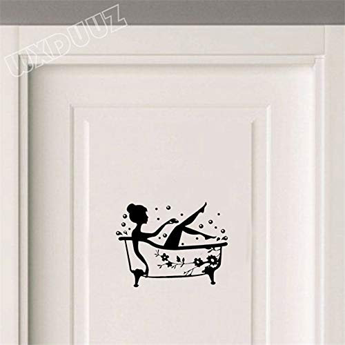 Bontannd Salle De Bain Art Déco Time De Bain Vinyle Porte Maison Décoration Mur Mur Sticker Autocollant Autocollant Dessin Animé, Bleu