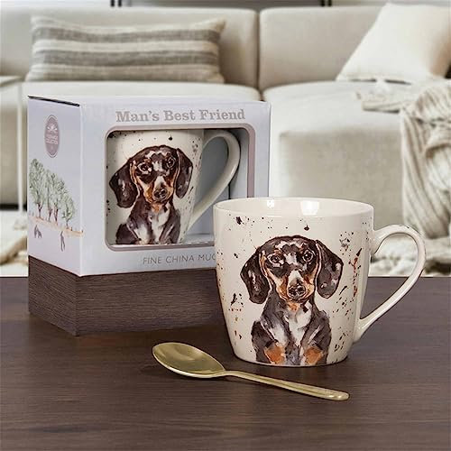 The Leonardo Collection LP34087 Ceramic Mug | Dachshund design | 1 Pc, White