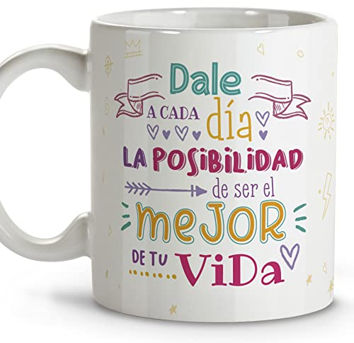 LolaPix Tazas con Mensajes. Tazas Desayuno Originales. Taza Ceramica 330 ml. Regalos con Frases. Tazas con Frases.