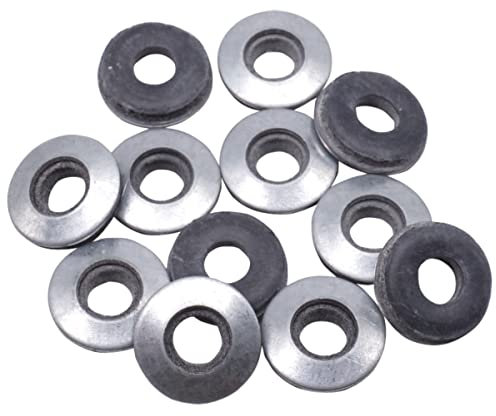 SKIR'CO Paquete de 600 arandelas chapadas en zinc M12 con goma EPDM, arandelas de sellado unidas, arandelas de metal redondas (600, M12)