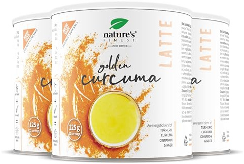 Nature’s Finest by Nutrisslim Golden Curcuma Latte with Organic Turmeric Root, Cinnamon, and Ginger Superfood Powder