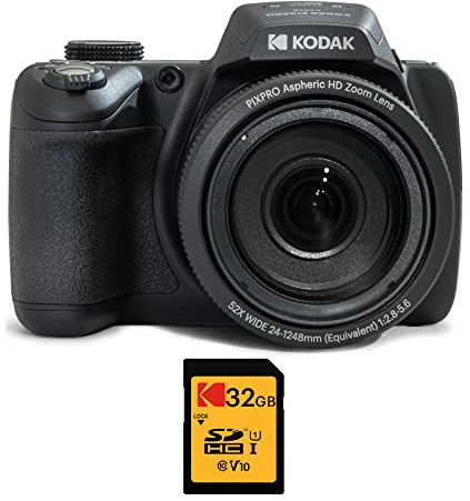 Kodak PIXPRO AZ528 16MP Astro Zoom Digital Camera with 52x Zoom and 3-Inch LCD Display (Black) Bundle with 32GB Class 10 UHS-I U1 SDHC Memory Card (2 Items)