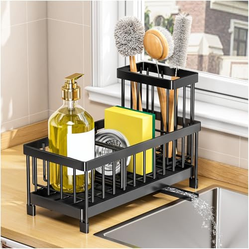 ARSTPEOE Sponge Holder for Kitchen Sink,Kitchen Sink Organizer Countertop Rustproof 304 Stainless Steel,Soap Dispenser Organizers and Storage Essentials,1 Pcs