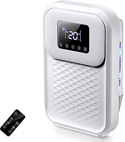 51oz Dehumidifiers for Home,Small Dehumidifiers with Remote Control & Drain Hose,Ultra Quiet Dehumidifier with Timing and Auto Shut Off Function,600 sq. ft,for Bedroom,Closet,2 Working Modes