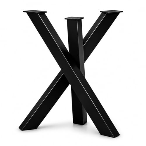 Estructura de mesa con diseño de araña, estructura en cruz, resistente, patas de acero macizo, patas de mesa de metal, para manualidades, color negro