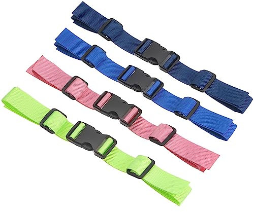 PATIKIL Backpack Chest Strap Set, 4 Pack Polyester Webbing Adjustable Replacement Strap with Quick-Release Buckle for Bag Outdoor Hiking Cycling, Multicolored