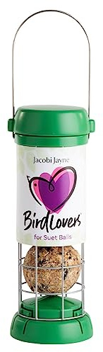 Vogelfutterspender für kleine Vögel Jacobi Jayne® Bird Lovers™ Kleiner Meisenknödel-Futterspender – Hängender Vogelfutterspender für bis zu 3 Meisenknödel Leicht zu reinigender Futterspender mit