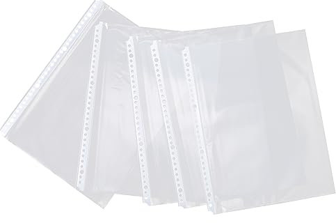 MAGICLULU 100stücke Klarsichthüllen Ordner Transparente Dokumentenhüllen Durchsichtige Plastikhüllen Für Lose Ordnerzubehör Ordnertaschen